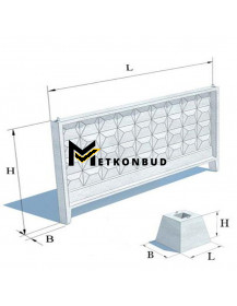 Паркан залізобетонний П6в