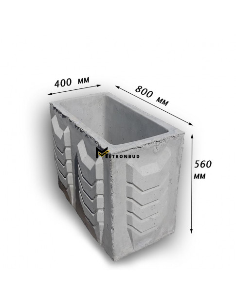 Квіткарка бетонна К2 (180 кг. 80х40х56)