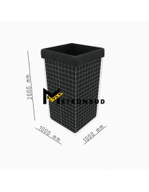 Габіон військовий у зборі одинарний 1000х1000х2000мм (комірка 75*75*4мм)
